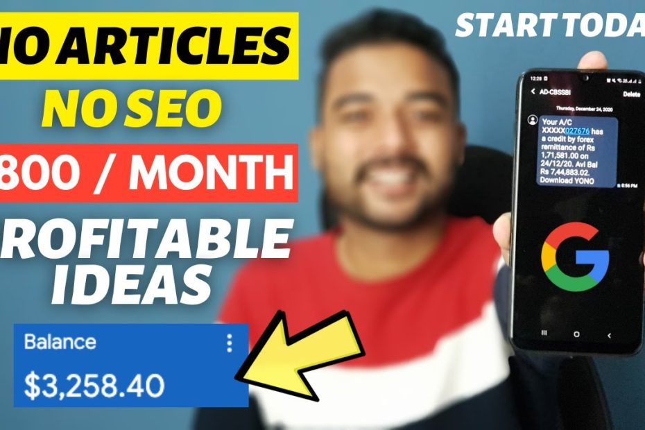 Earn $800/Month Online From Google Without Writing Articles | Best Blogging Niche Idea For Beginners