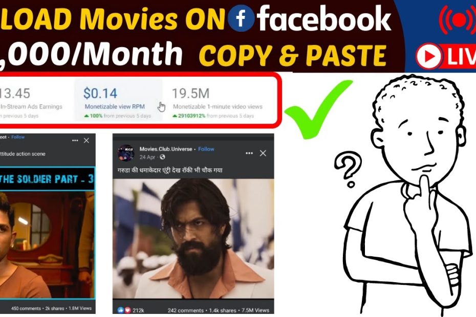 Upload Movies ON Facebook | Without Copyright | Earn $2000/Mo | Upload Free Movies