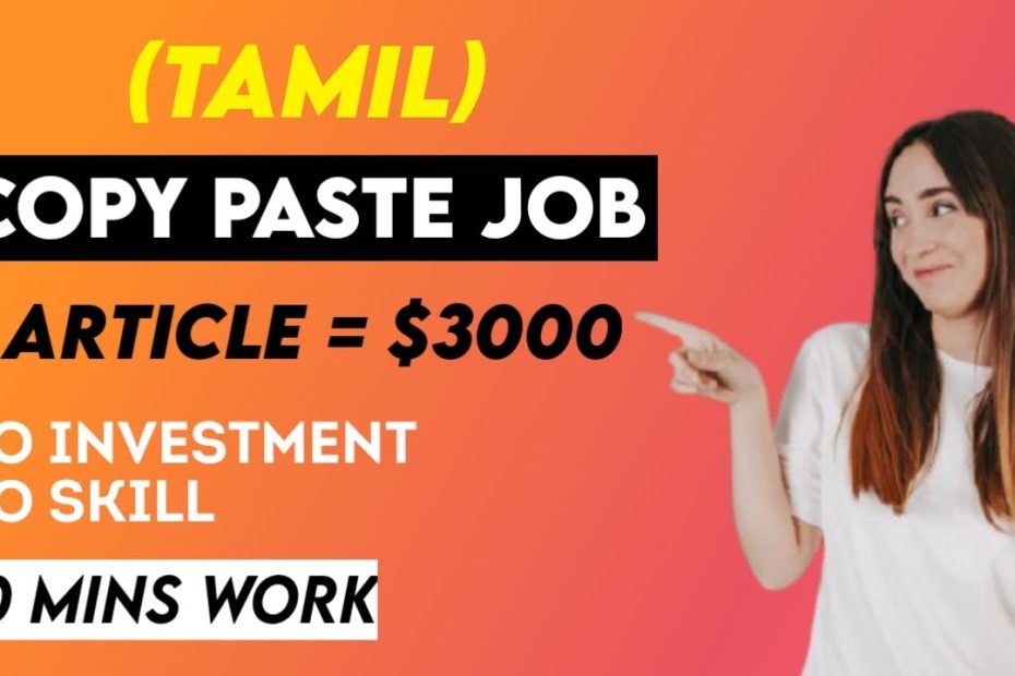 Earn Upto $3000 Per Article | Copy Paste Jobs Online Tamil | Get Paid to Write | Writing Jobs Tamil