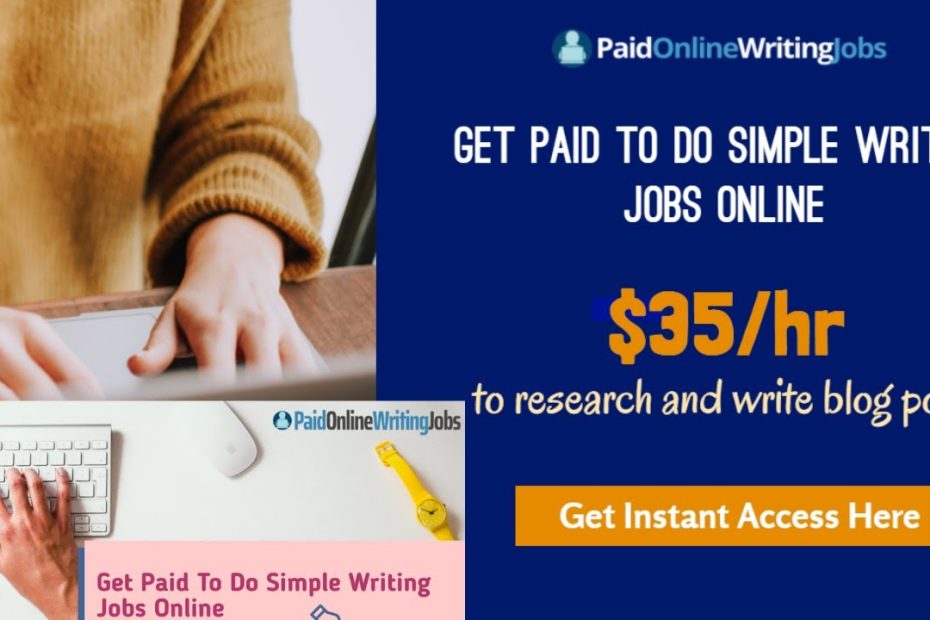 Paid Online Writing Jobs and Earn Money / Work From Home