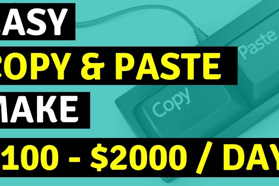 Earn $100 - $2000 A Day With Copy And Paste Programs Using A Google Twist.